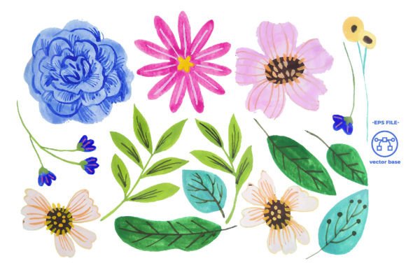 Download Watercolor Flower Elements - Elements Collection
