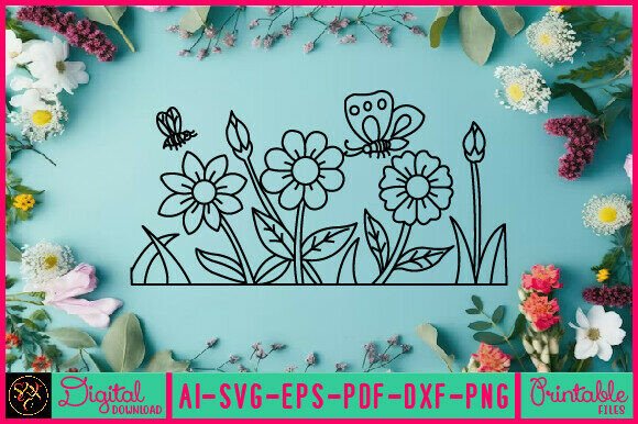 Download Flower Line Art Flower SVG Elements 12 - Elements Collection