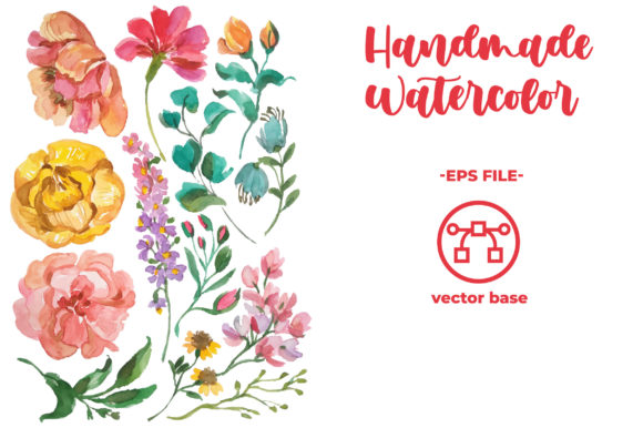 Download Watercolor Flower Elements Hand Draw - Elements Collection