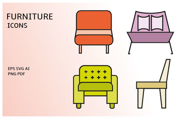 Download Sofa and Home Decoration Icons Set - Decoration Collection