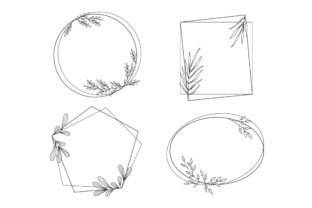 Download Floral Frames in Outline Style - Premium Resources