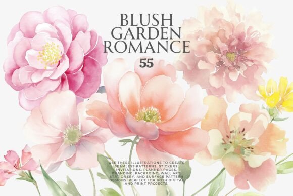 Download Blush Garden Romance Clipart Set - Premium Resources