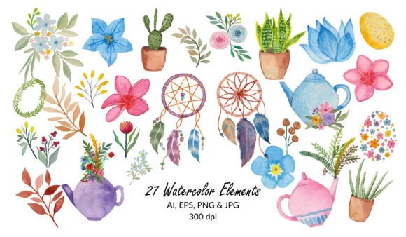 Download Watercolor Floral Elements - Elements Collection