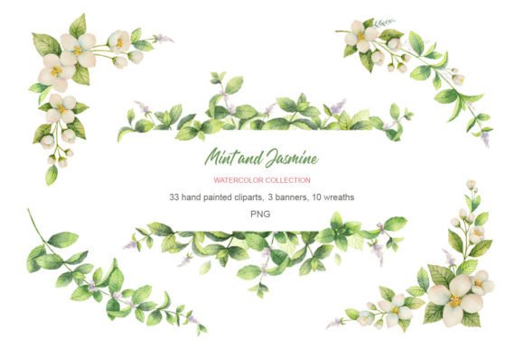 Download Watercolor Flower Elements and Wreaths - Elements Collection