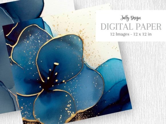 Download Navy Blue Alcohol Ink &amp; Golden Glitter - Glitter Collection