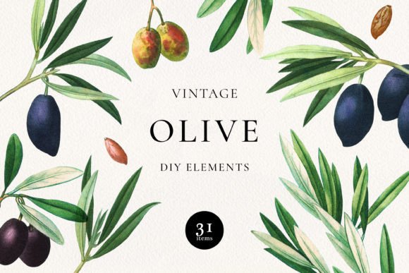 Download Vintage Olive DIY Elements - Elements Collection