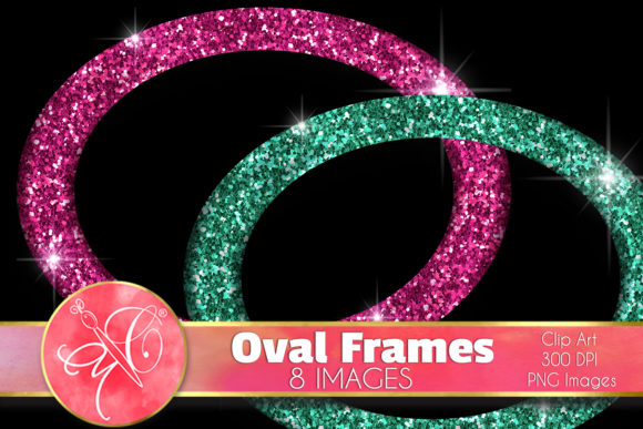 Download Glitter Oval Frames Clip Art - Glitter Collection