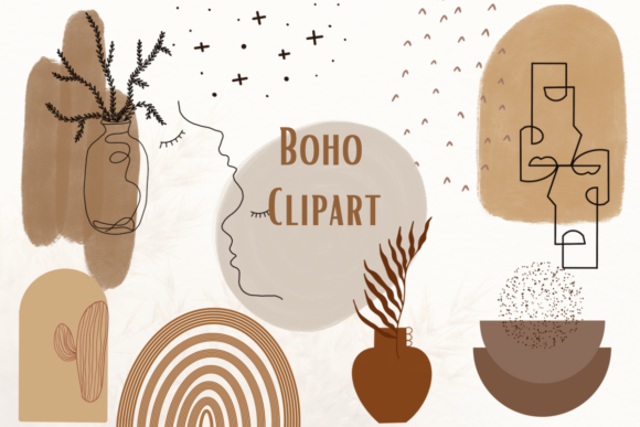 Download Boho Clipart 45 Elements Earth Tones - Elements Collection
