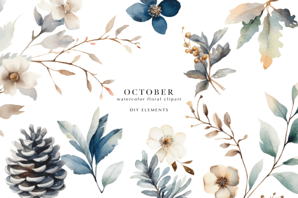 Download Watercolor Fall Clipart Diy Elements - Elements Collection