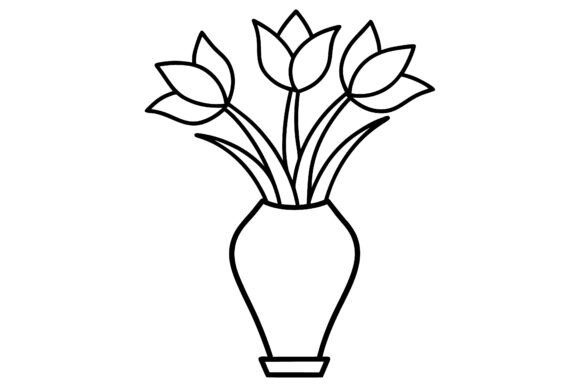 Download Flower Vase Outline with Minimal Shapes - Minimal shapes Collection