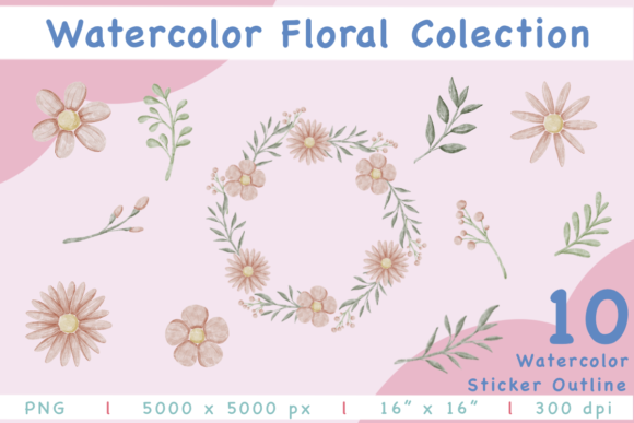Download Watercolor Floral Elements Collection - Elements Collection