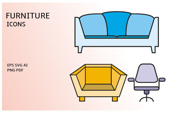Download Sofa and Home Decoration Icons Set - Decoration Collection