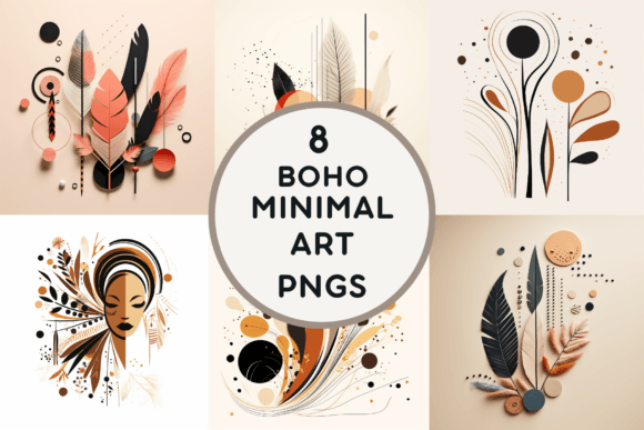 Download 8 Boho Minimal Art PNGS - Boho Collection