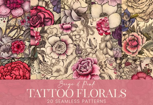 Download Faded Boho Tattoo Art Grunge Florals - Boho Collection