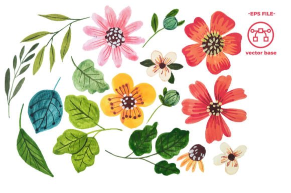 Download Watercolor Flower Elements - Elements Collection