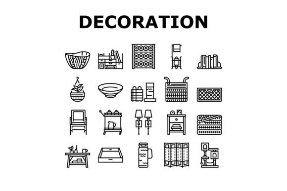 Download Home Decoration and Furniture Icons Set - Decoration Collection