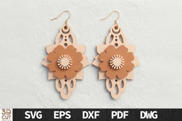 Download Layered Floral Boho Earrings SVG - Boho Collection
