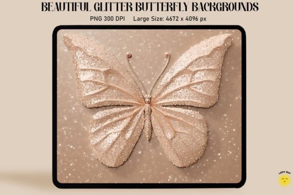 Download Pastel Beige Glitter Butterfly Backdrop - Glitter Collection