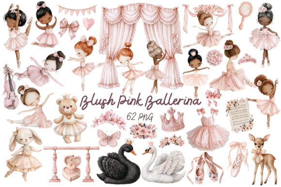 Download Blush Pink Ballerina Clipart Bundle - Blush Collection