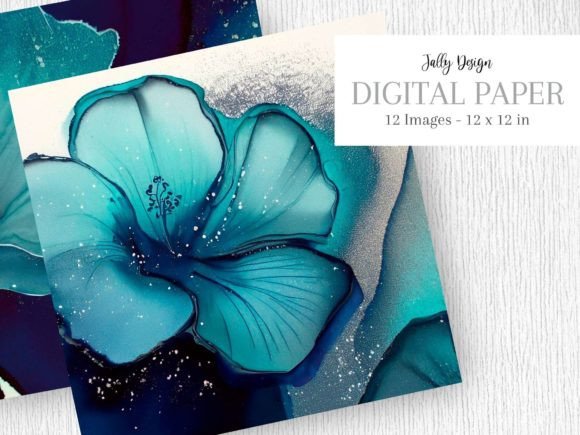 Download Navy Blue Alcohol Ink &amp; Mint Glitter Art - Glitter Collection