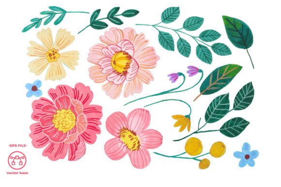 Download Watercolor Flower Elements - Elements Collection