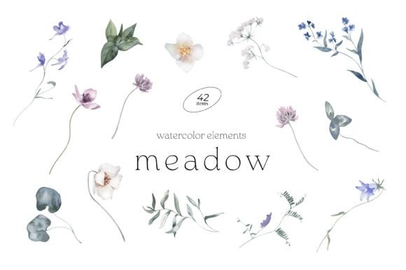 Download Meadow Watercolor DIY Elements - Elements Collection